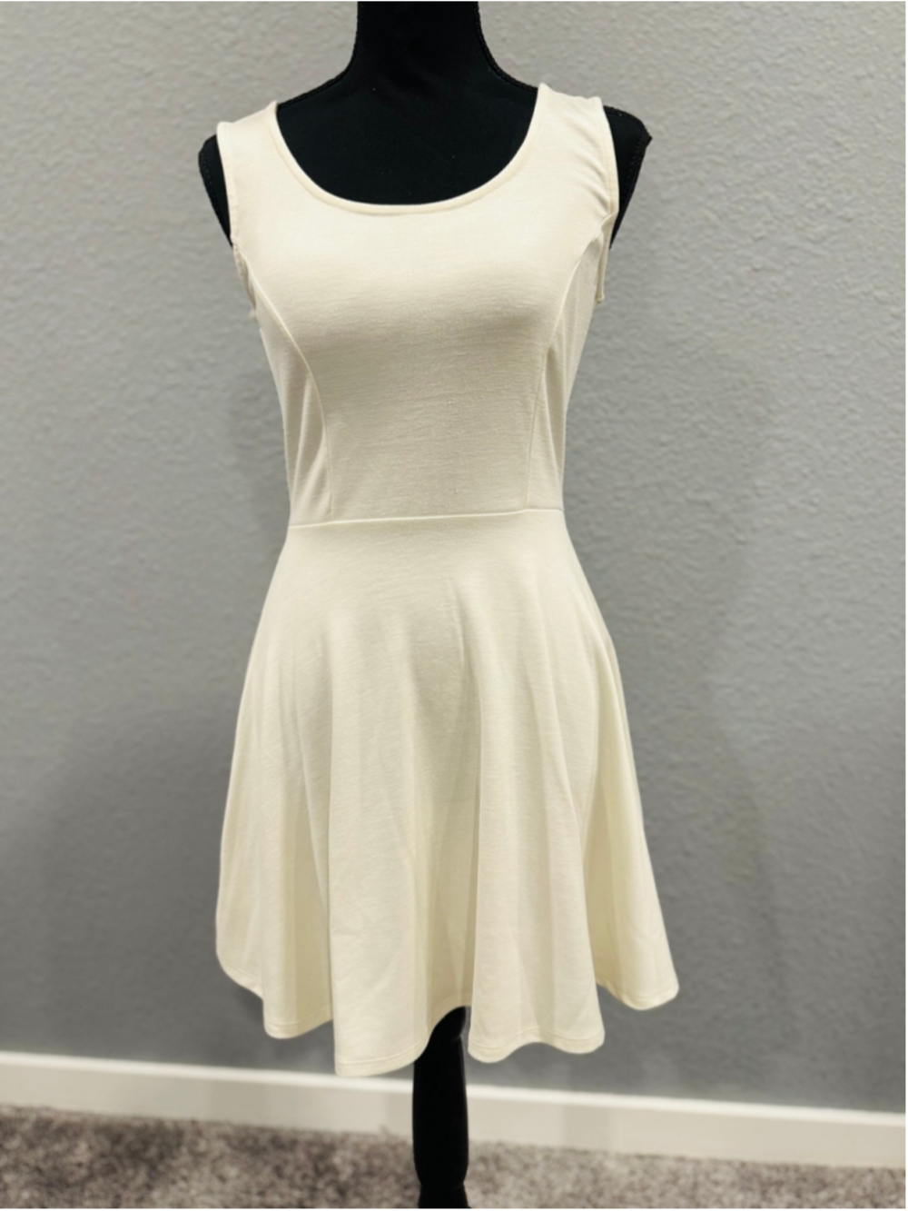 DNA Couture Ivory Sleeveless Fit and Flare Dress, Sz M, NWOT